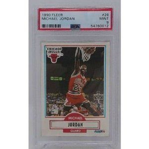 Michael Jordan 1990-91 Fleer PSA 9 Mint HOF Chicago Bulls NBA Graded Card #26